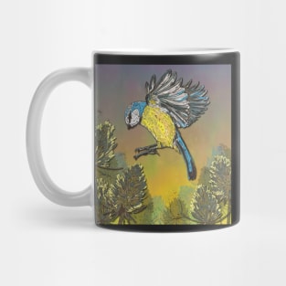 Blue Tit and Teasels Mug